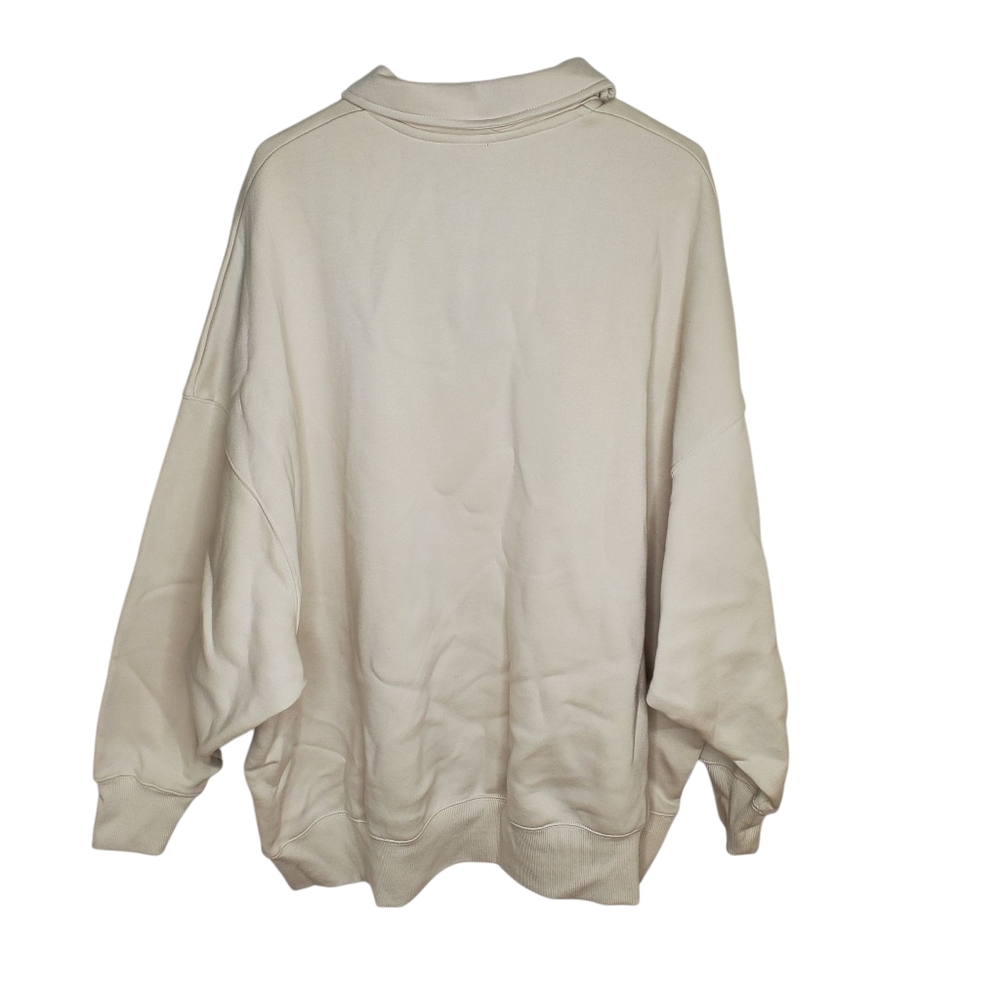 Nike Sportswear Phoenix Fleece Oversized Polo Sweatshirt Cream - Picture 6 of 9